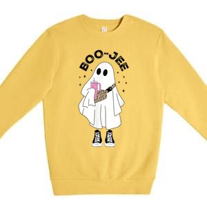 Boo Jee Spooky Season Cute Ghost Halloween Costume Boujee BooJee Premium Crewneck Sweatshirt