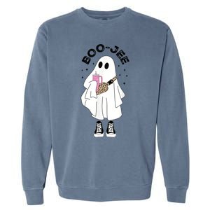 Boo Jee Spooky Season Cute Ghost Halloween Costume Boujee BooJee Garment-Dyed Sweatshirt