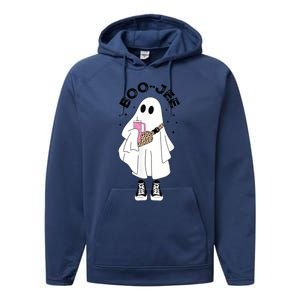 Boo Jee Spooky Season Cute Ghost Halloween Costume Boujee BooJee Performance Fleece Hoodie