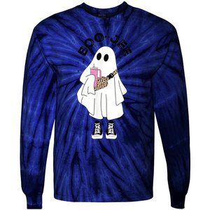 Boo Jee Spooky Season Cute Ghost Halloween Costume Boujee BooJee Tie-Dye Long Sleeve Shirt