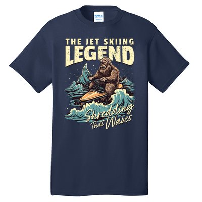 Bigfoot Jet Skiing Watercraft Rider Sasquatch Jet Skiing Tall T-Shirt