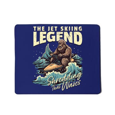 Bigfoot Jet Skiing Watercraft Rider Sasquatch Jet Skiing Mousepad