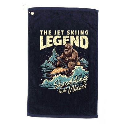 Bigfoot Jet Skiing Watercraft Rider Sasquatch Jet Skiing Platinum Collection Golf Towel