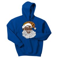 Black Jolly Santa African American Santa Kente Gift Kids Hoodie