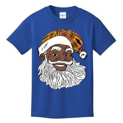 Black Jolly Santa African American Santa Kente Gift Kids T-Shirt