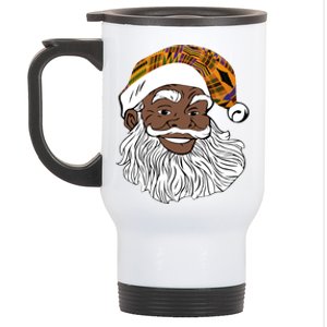 Black Jolly Santa African American Santa Kente Gift Stainless Steel Travel Mug