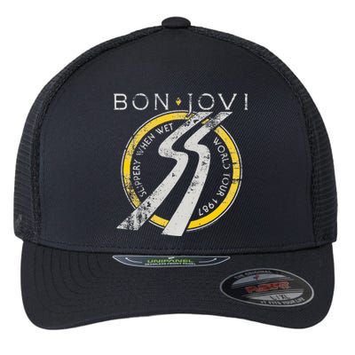 B.O.N J.O.V.I Slippery When Wet Flexfit Unipanel Trucker Cap