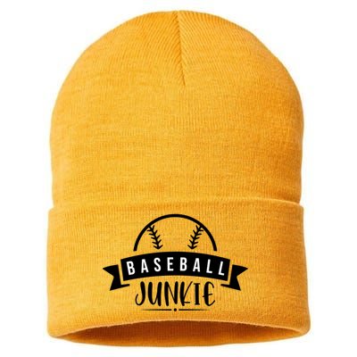 Baseball Junkie Sport Quotes Gift Sustainable Knit Beanie