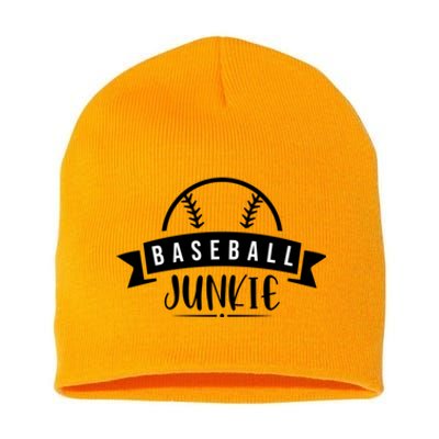 Baseball Junkie Sport Quotes Gift Short Acrylic Beanie