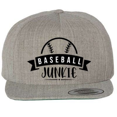 Baseball Junkie Sport Quotes Gift Wool Snapback Cap