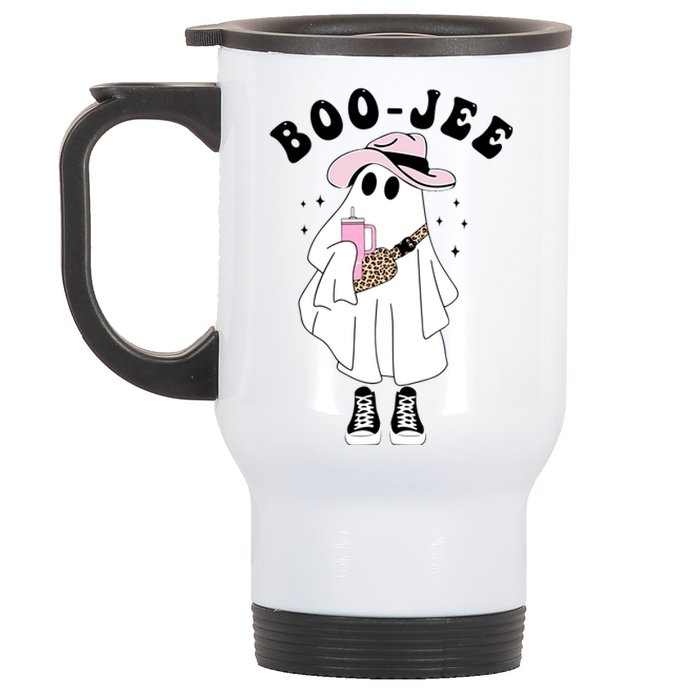 Boo Jee Spooky Season Cute Ghost Halloween Costume Boojee Stainless Steel Travel Mug