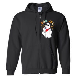 Boo Jee Spooky Season Cute Ghost Halloween Costume Boojee Full Zip Hoodie