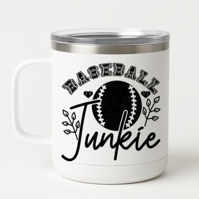 Baseball Junkie Sport Humor Funny Gift 12 oz Stainless Steel Tumbler Cup