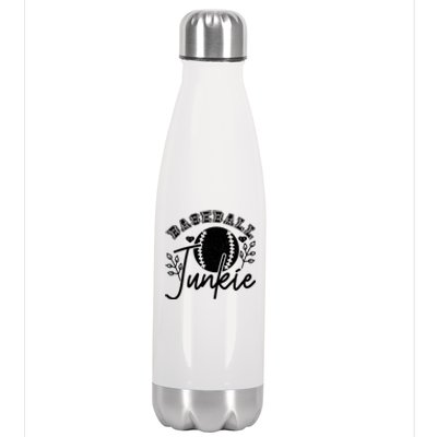 Baseball Junkie Sport Humor Funny Gift Stainless Steel Insulated Water Bottle