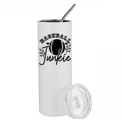 Baseball Junkie Sport Humor Funny Gift Stainless Steel Tumbler