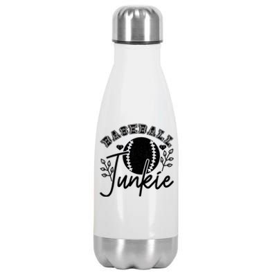 Baseball Junkie Sport Humor Funny Gift Stainless Steel Insulated Water Bottle