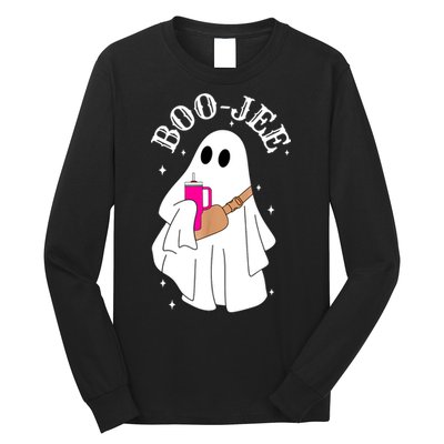 Boo Jee Spooky Season Cute Ghost Halloween Costume Boujee Long Sleeve Shirt