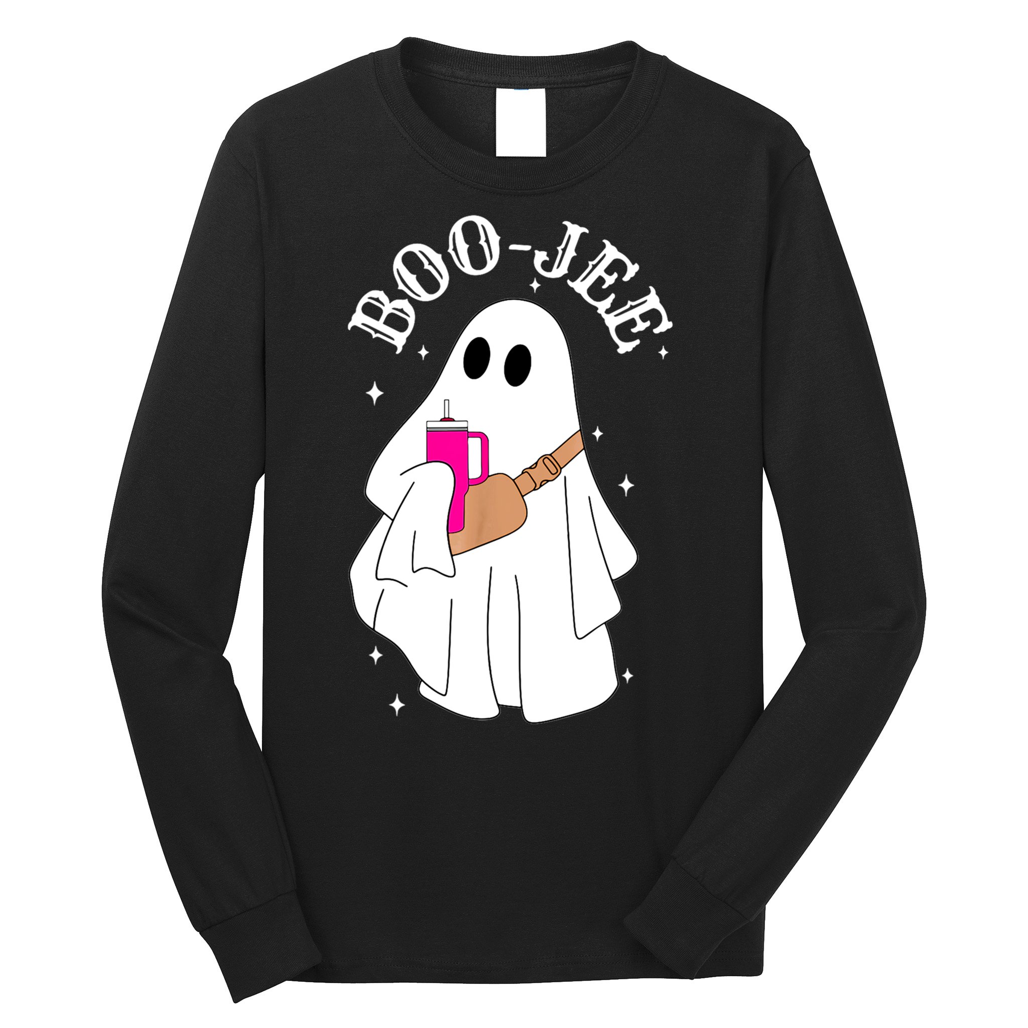Boo Jee Spooky Season Cute Ghost Halloween Costume Boujee Long Sleeve Shirt