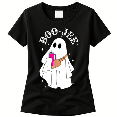 Boo Jee Spooky Season Cute Ghost Halloween Costume Boujee Womens T-Shirt