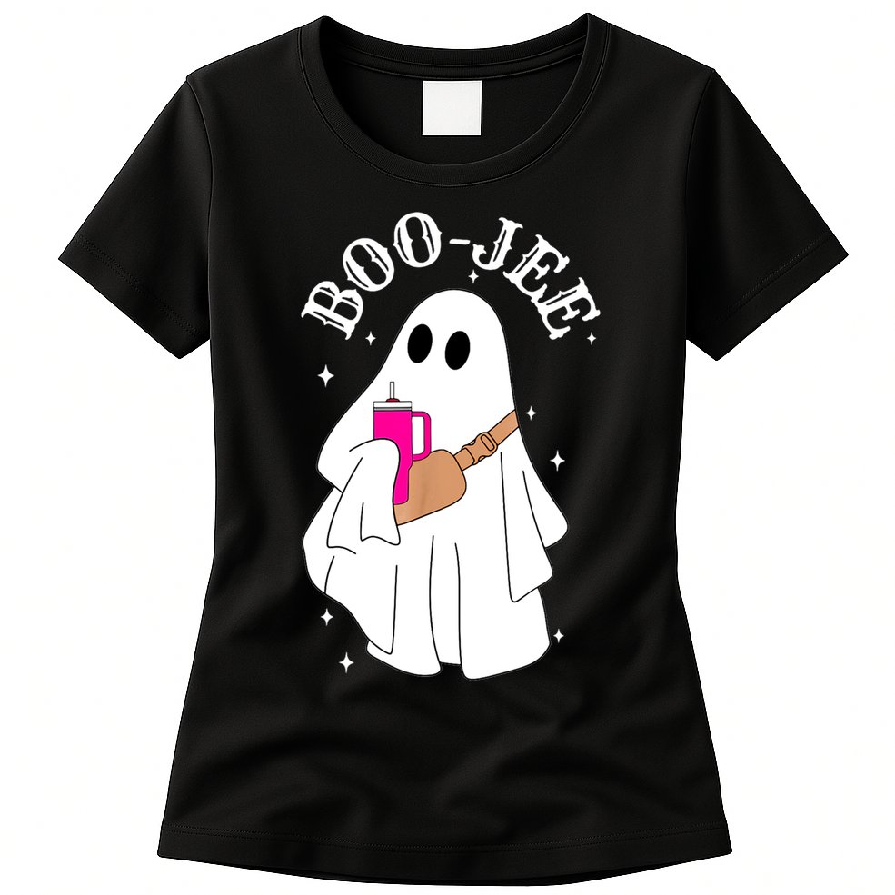 Boo Jee Spooky Season Cute Ghost Halloween Costume Boujee Womens T-Shirt