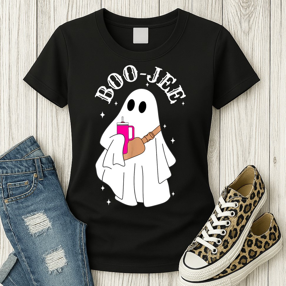 Boo Jee Spooky Season Cute Ghost Halloween Costume Boujee Womens T-Shirt