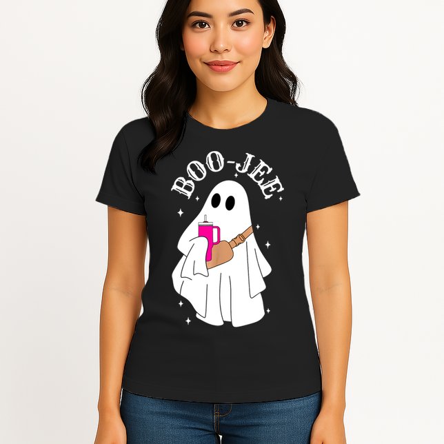 Boo Jee Spooky Season Cute Ghost Halloween Costume Boujee Womens T-Shirt