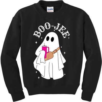 Boo Jee Spooky Season Cute Ghost Halloween Costume Boujee Kids Sweatshirt