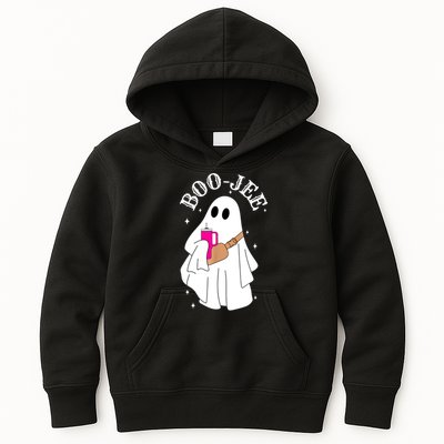 Boo Jee Spooky Season Cute Ghost Halloween Costume Boujee Kids Hoodie