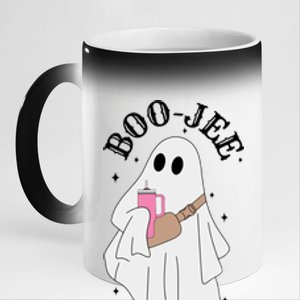 Boo Jee Spooky Season Cute Ghost Halloween Costume Boujee 11oz Black Color Changing Mug