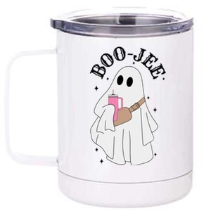 Boo Jee Spooky Season Cute Ghost Halloween Costume Boujee 12 oz Stainless Steel Tumbler Cup