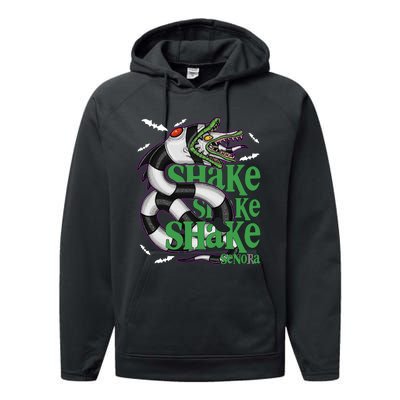 Beetle Juice Snake Shake Shake Senora Halloween Performance Fleece Hoodie