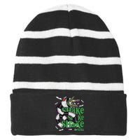 Beetle Juice Snake Shake Shake Senora Halloween Striped Beanie with Solid Band