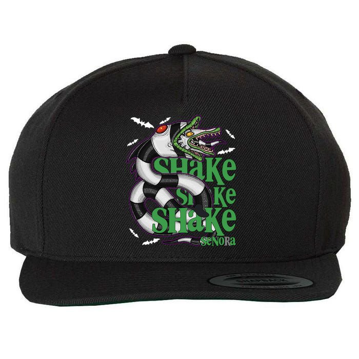 Beetle Juice Snake Shake Shake Senora Halloween Wool Snapback Cap