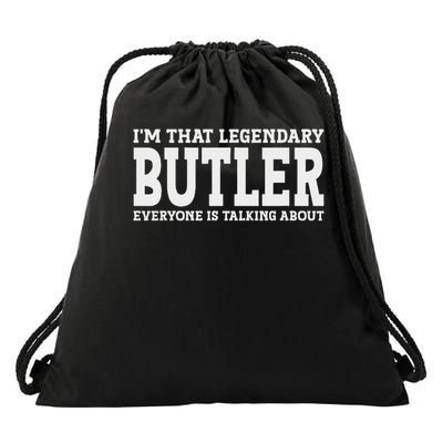 Butler Job Title Employee Funny Worker Profession Butler Drawstring Bag