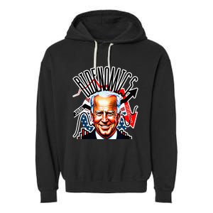 Bidenomics Jobs Up Inflation Down Garment-Dyed Fleece Hoodie