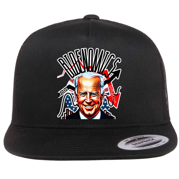 Bidenomics Jobs Up Inflation Down Flat Bill Trucker Hat