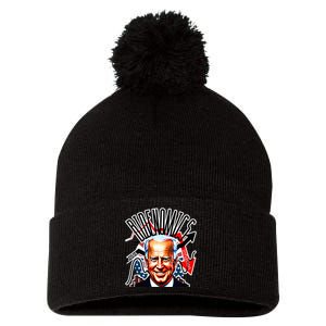 Bidenomics Jobs Up Inflation Down Pom Pom 12in Knit Beanie