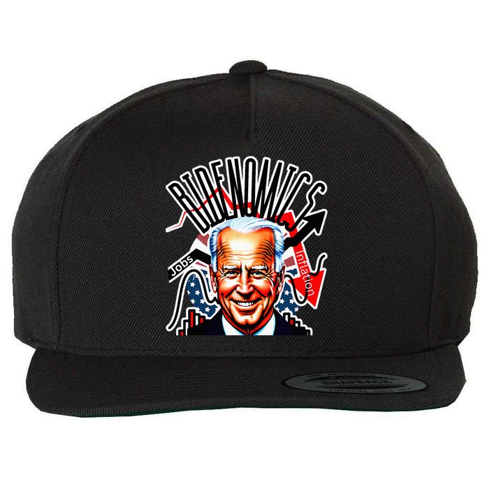 Bidenomics Jobs Up Inflation Down Wool Snapback Cap