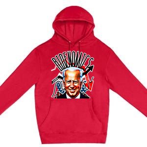 Bidenomics Jobs Up Inflation Down Premium Pullover Hoodie