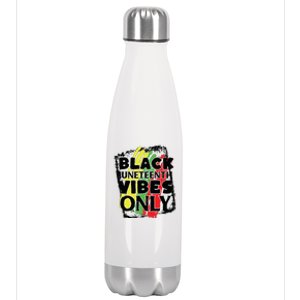 Black Juneteenth Vibes Only Stainless Steel Insulated Water Bottle