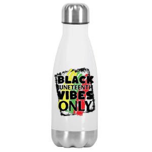 Black Juneteenth Vibes Only Stainless Steel Insulated Water Bottle