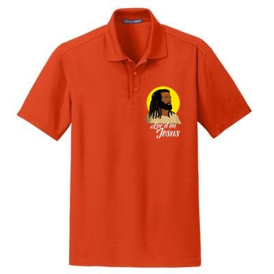 Black Jesus With Locs African American Christian Christmas Gift Dry Zone Grid Polo