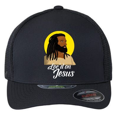 Black Jesus With Locs African American Christian Christmas Gift Flexfit Unipanel Trucker Cap