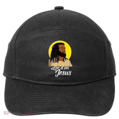 Black Jesus With Locs African American Christian Christmas Gift 7-Panel Snapback Hat