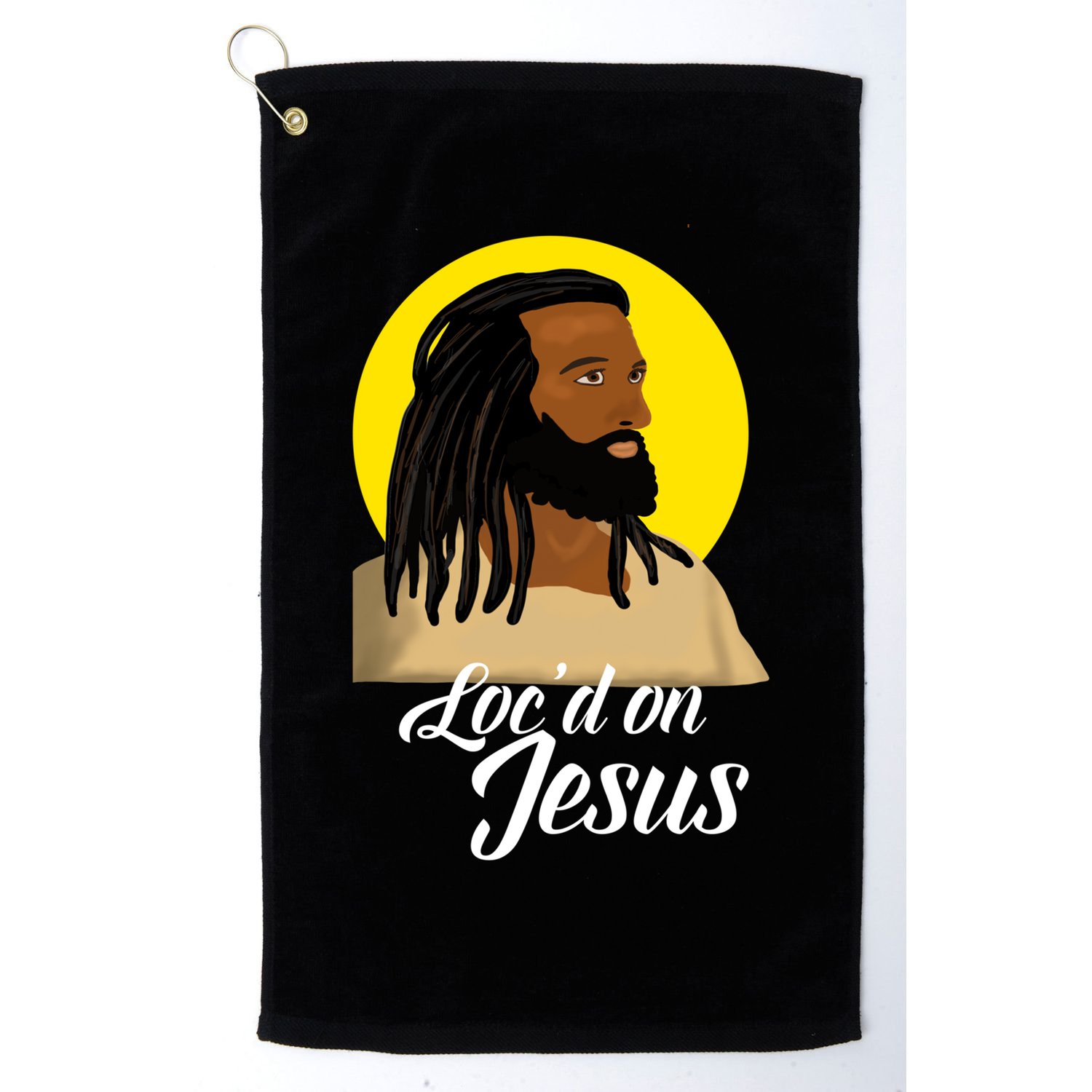 Black Jesus With Locs African American Christian Christmas Gift Golf Towel