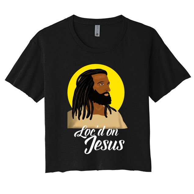 Black Jesus With Locs African American Christian Christmas Gift Crop Top