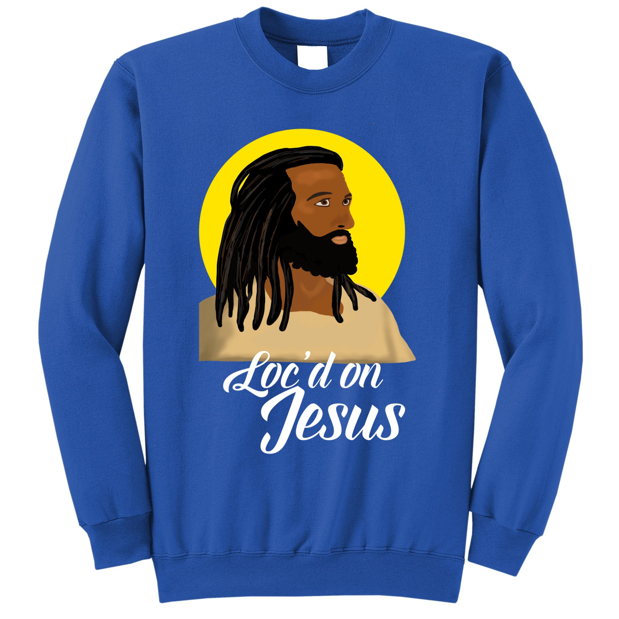 Black Jesus With Locs African American Christian Christmas Gift Sweatshirt