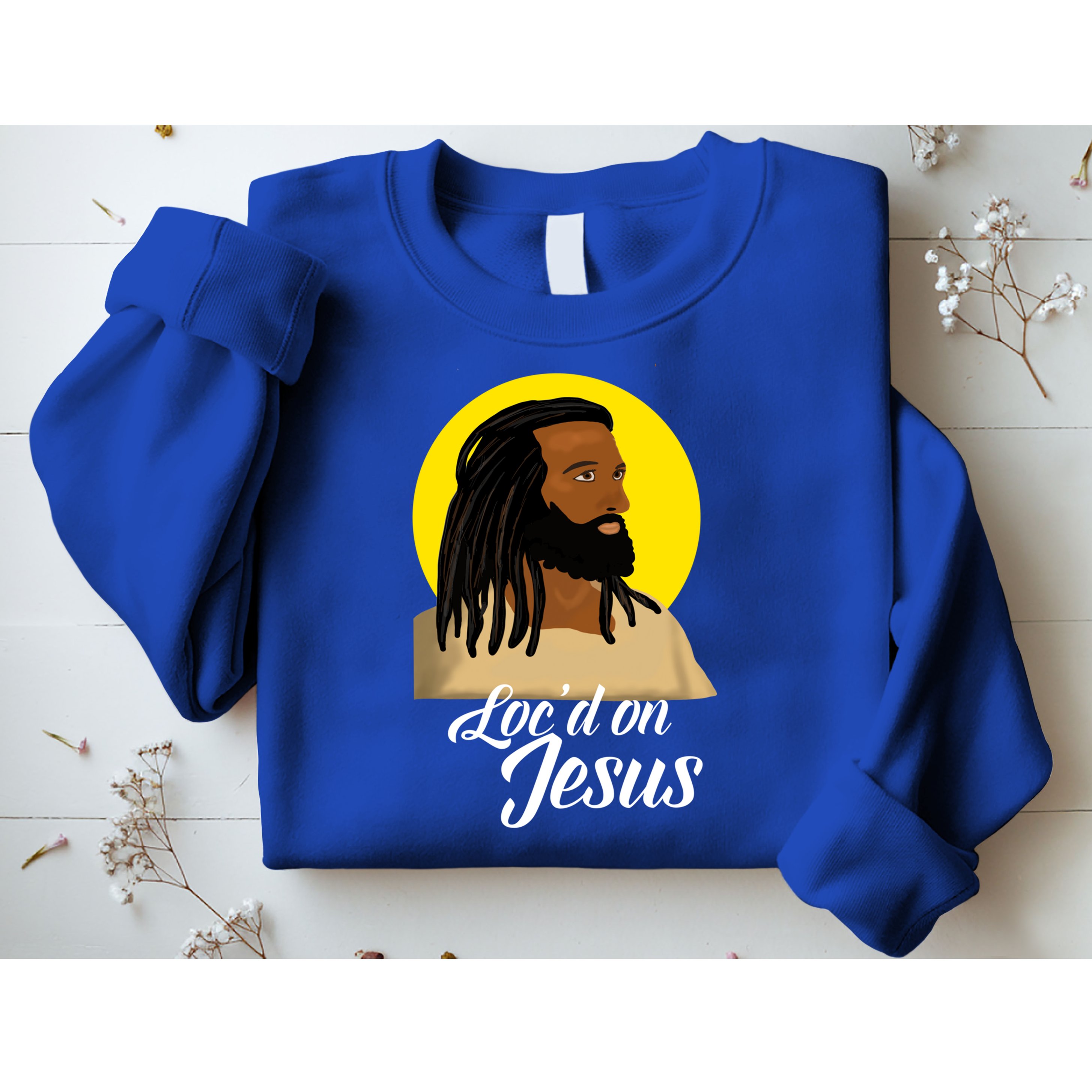 Black Jesus With Locs African American Christian Christmas Gift Sweatshirt