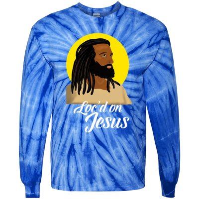 Black Jesus With Locs African American Christian Christmas Gift Tie-Dye Long Sleeve Shirt