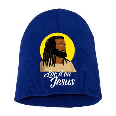 Black Jesus With Locs African American Christian Christmas Gift Short Acrylic Beanie